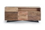 GINER Y COLOMER Aparador Acacia Madera y Metal Natural Negro 2 Puertas 3 Cajones